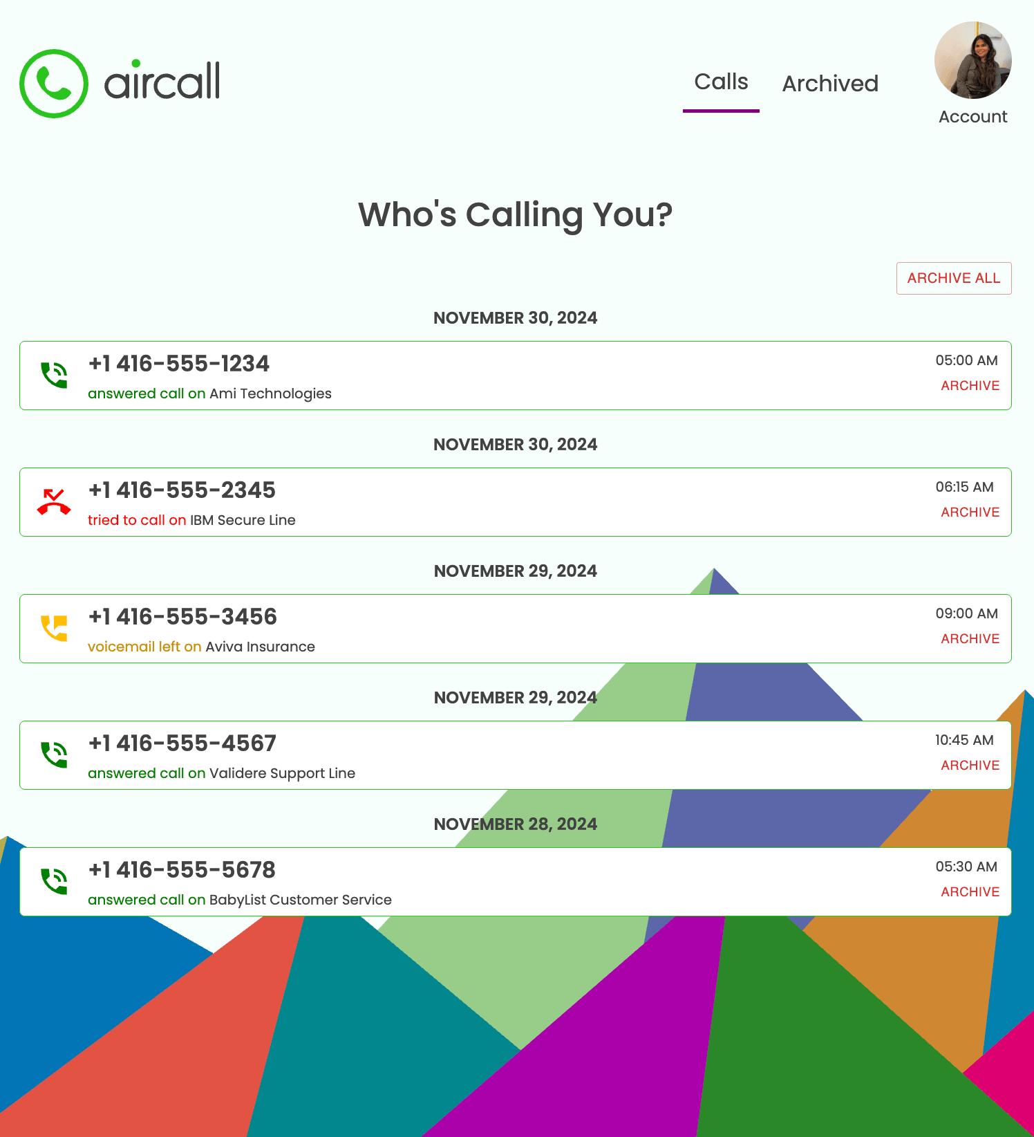 Image of the project AirCall